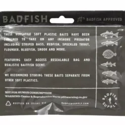 Badfish Baddle Tails 7 Badfish Baddle Tails -Baits Sales badfish baddletail packaging back