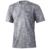 HUK Icon X Running Lakes Short Sleeve Shirt -Baits Sales huk iconxrunninglakesss overcastgrey front 51 01 huk 10000 5