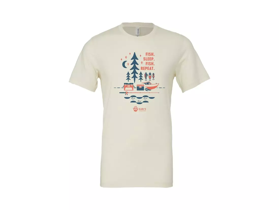 Karl's Fishing & Outdoors Fish Sleep Repeat T-Shirt 3 Karl's Fishing & Outdoors Fish Sleep Repeat T-Shirt