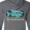 Favorite Fishing Simmer Tri-Blend Hoodie -Baits Sales simmer bass grey bk detail