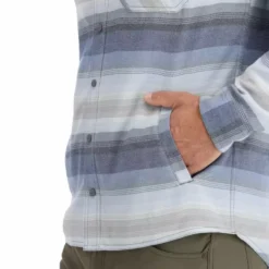 Simms Santee Flannel Hoody 13 Simms Santee Flannel Hoody -Baits Sales simms navy storm steelbluestripe santeeflannelhoody modelpocket 50 99 sim 10025n